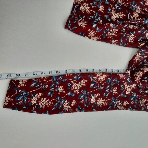 Madewell Floral Burgundy Button Back Long Sleeve Dress - Picture 14 of 14